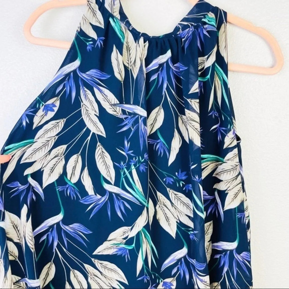 NEW COLLECTION Made In Italy Palm\Leaf Print Chiffon Dress Medium - Picture 3 of 7